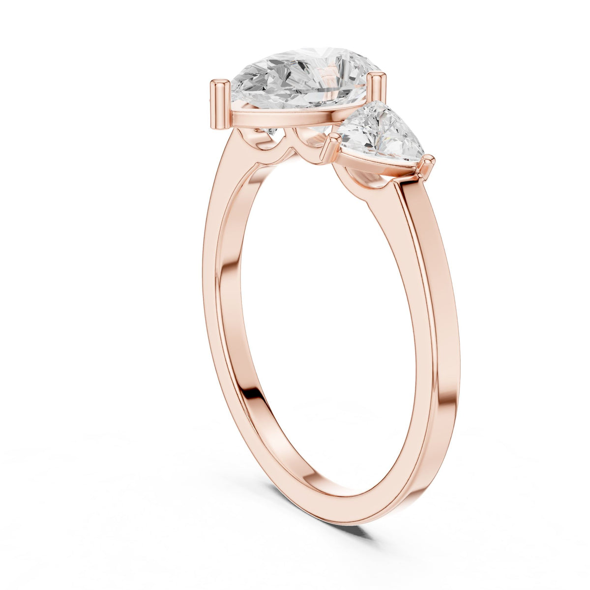 Pear Three Stone Lab Grown Diamond Engagement Ring