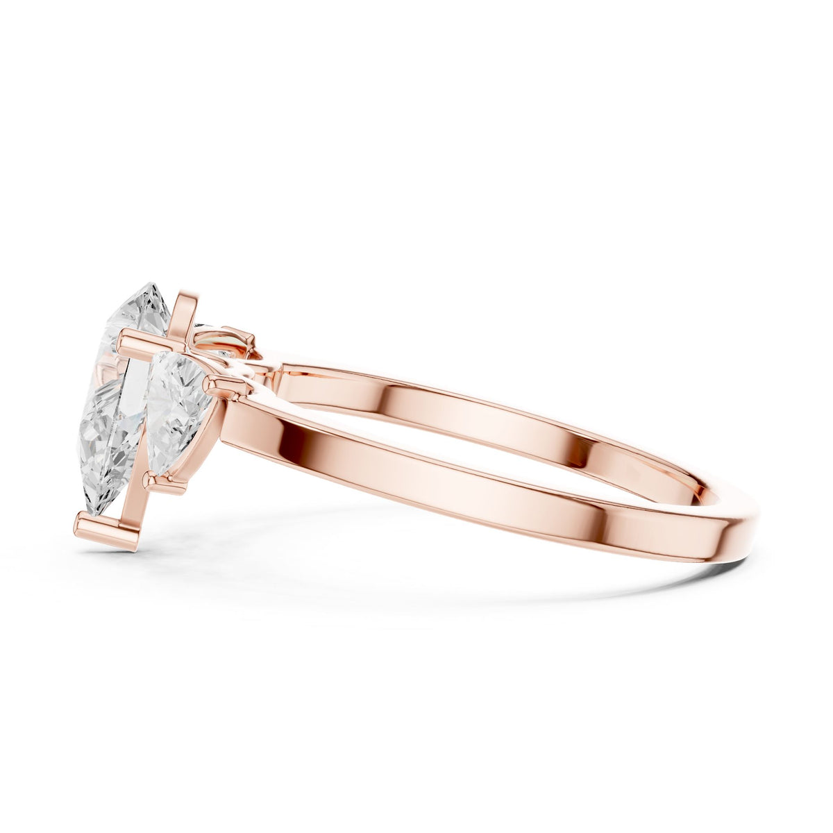Pear Three Stone Lab Grown Diamond Engagement Ring