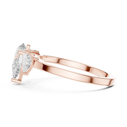 Pear Three Stone Lab Grown Diamond Engagement Ring