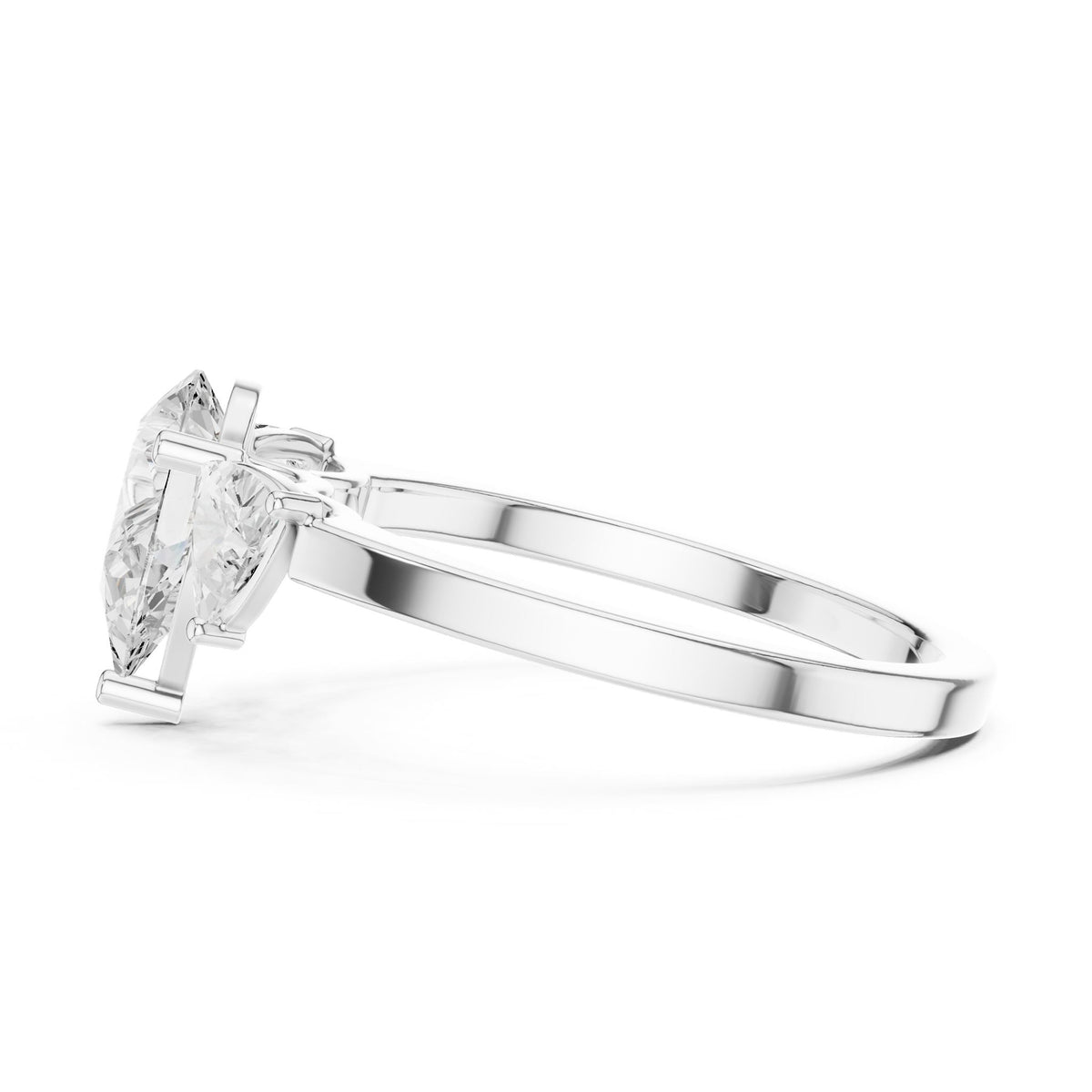 Pear Three Stone Lab Grown Diamond Engagement Ring