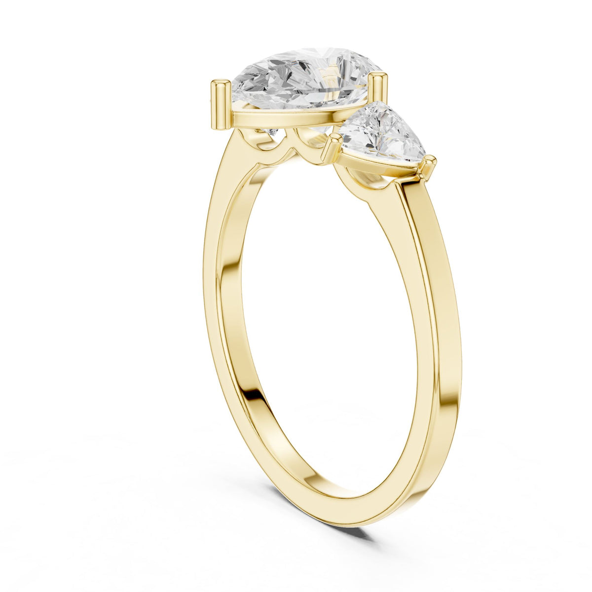 Pear Three Stone Lab Grown Diamond Engagement Ring