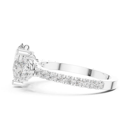 Pear Three Stone Lab Grown Diamond Engagement Ring