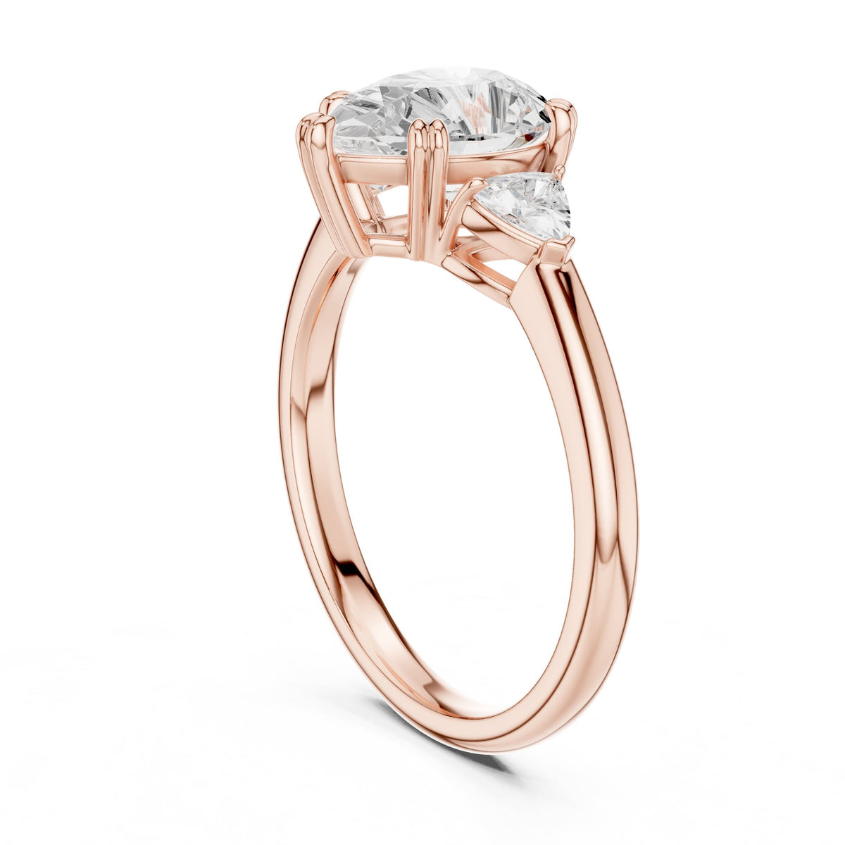 Pear Three Stone Lab Grown Diamond Engagement Ring