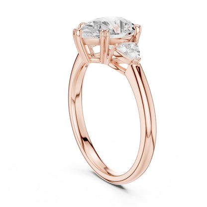 Pear Three Stone Lab Grown Diamond Engagement Ring