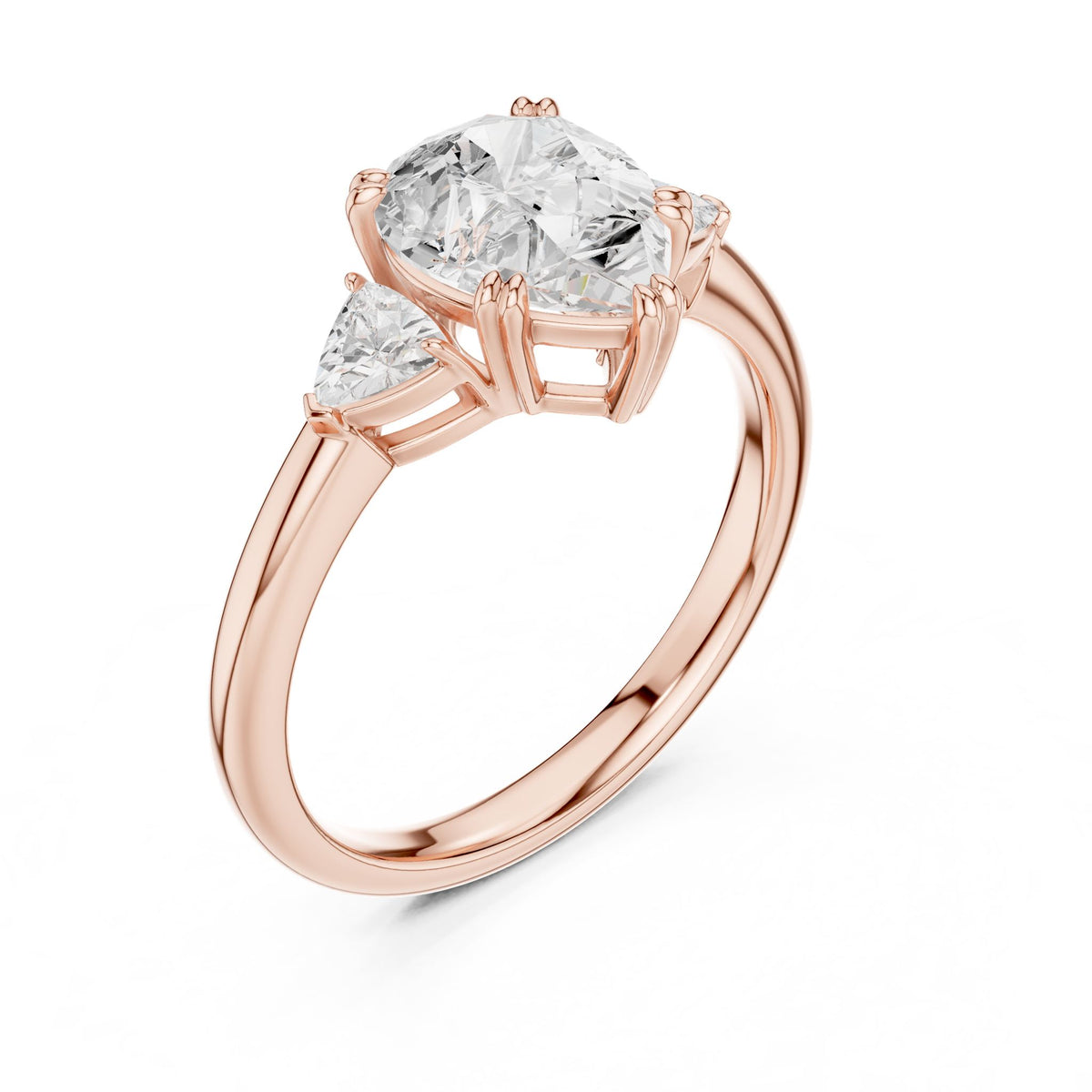 Pear Three Stone Lab Grown Diamond Engagement Ring