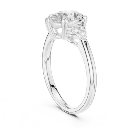 Pear Three Stone Lab Grown Diamond Engagement Ring