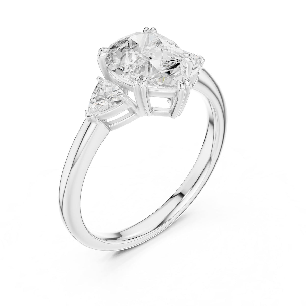 Pear Three Stone Lab Grown Diamond Engagement Ring