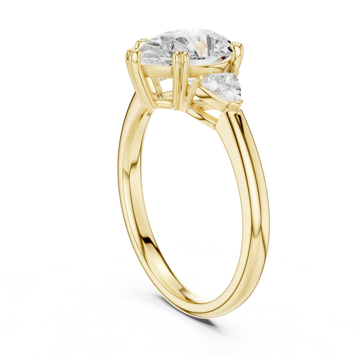 Pear Three Stone Lab Grown Diamond Engagement Ring