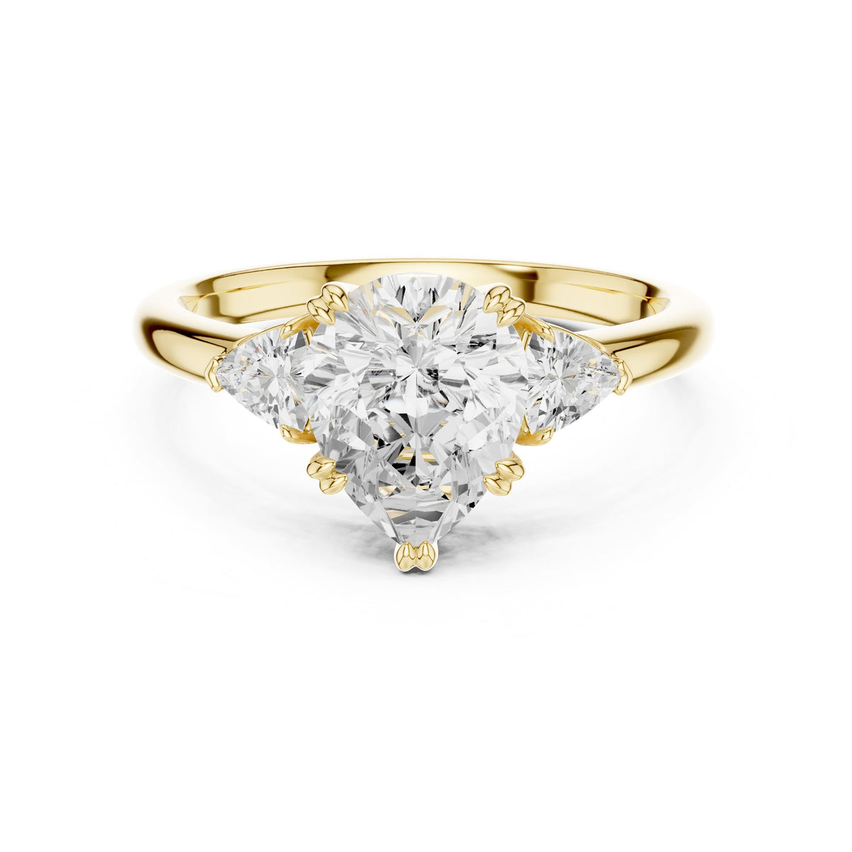 Pear Three Stone Lab Grown Diamond Engagement Ring