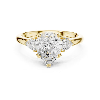 Pear Three Stone Lab Grown Diamond Engagement Ring