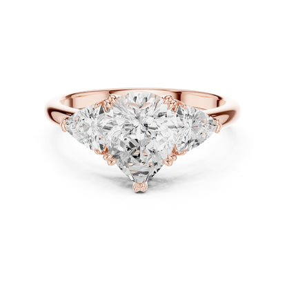 Pear Three Stone Lab Grown Diamond Engagement Ring