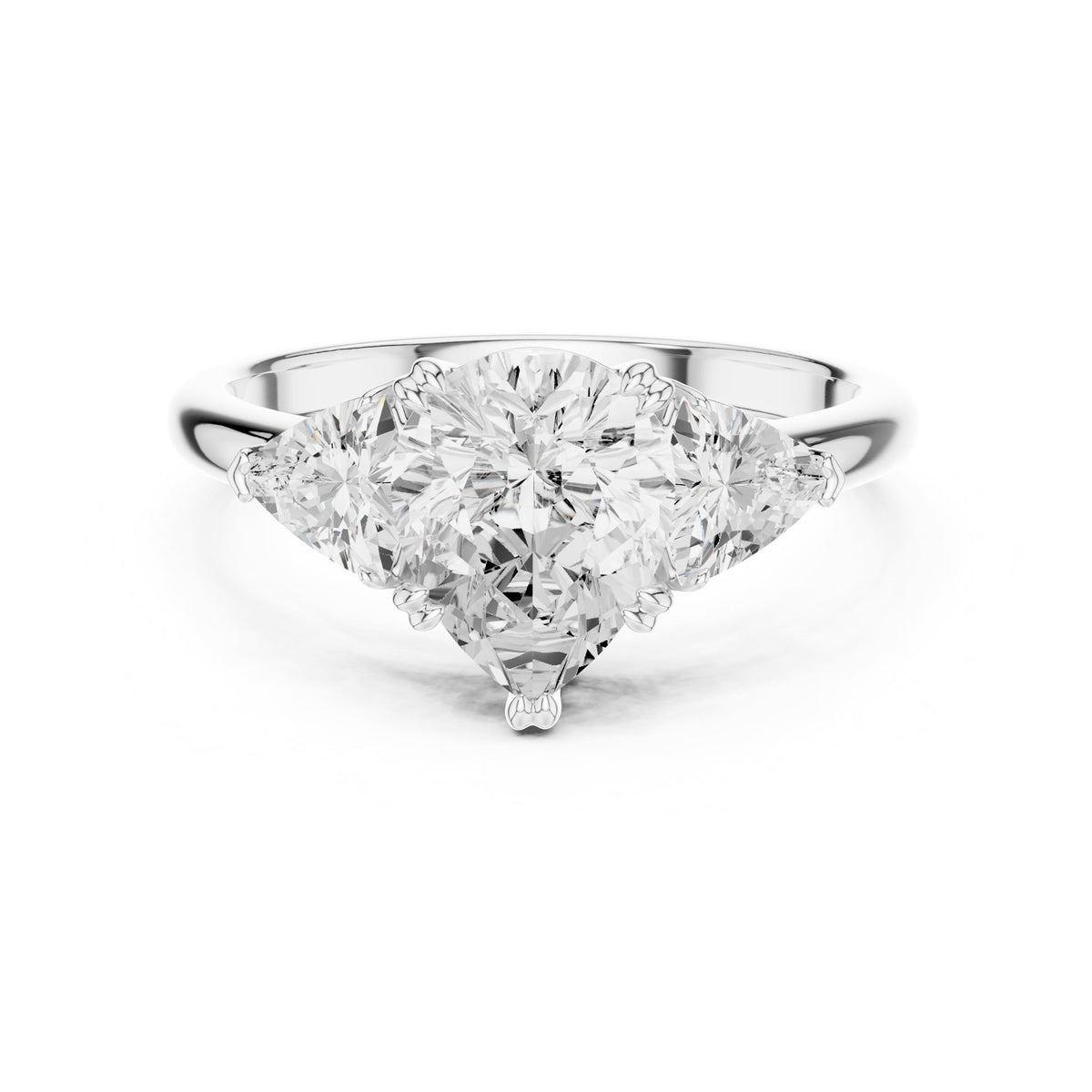 Pear Three Stone Lab Grown Diamond Engagement Ring
