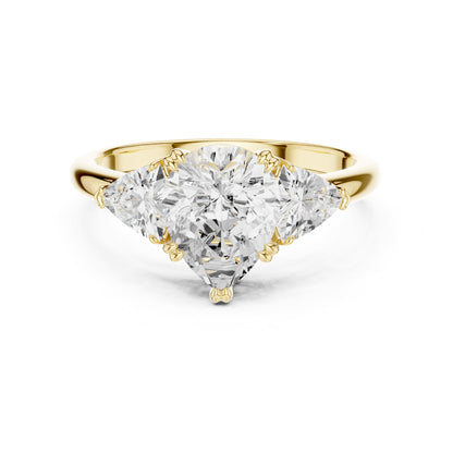 Pear Three Stone Lab Grown Diamond Engagement Ring
