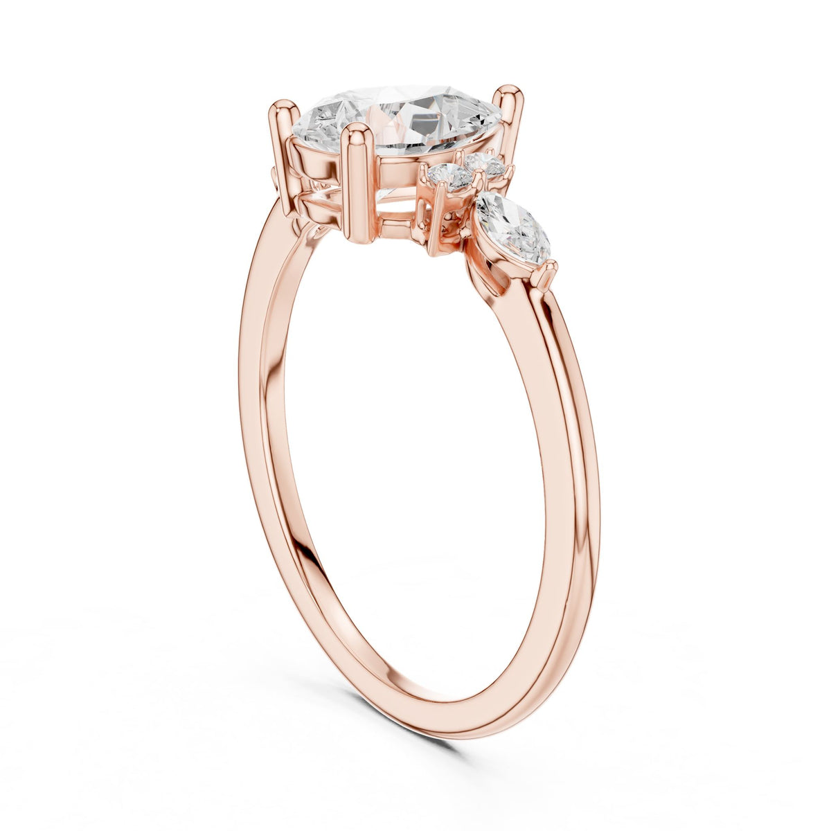 Pear Three Stone Lab Grown Diamond Engagement Ring