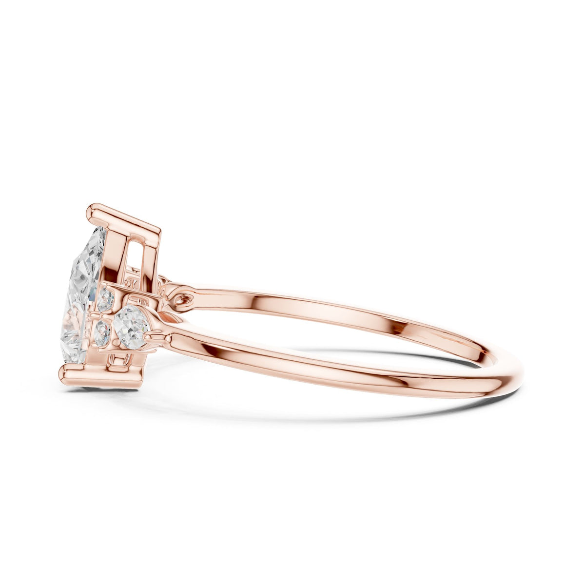 Pear Three Stone Lab Grown Diamond Engagement Ring