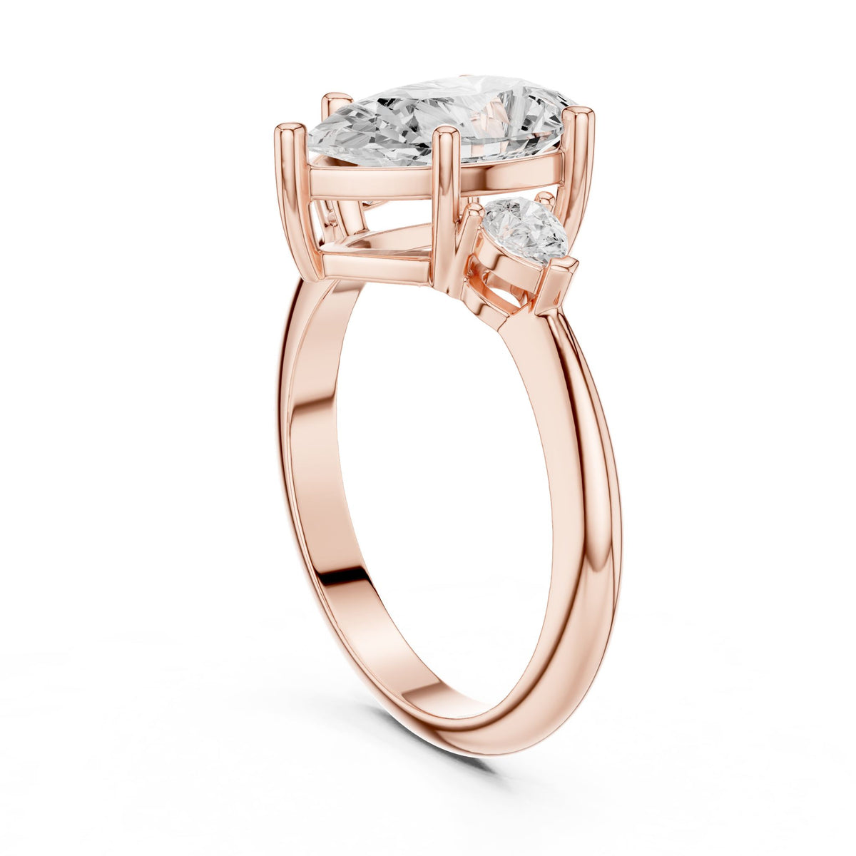 Pear Three Stone Lab Grown Diamond Engagement Ring