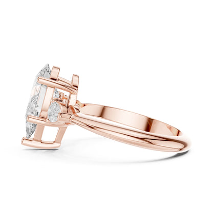 Pear Three Stone Lab Grown Diamond Engagement Ring
