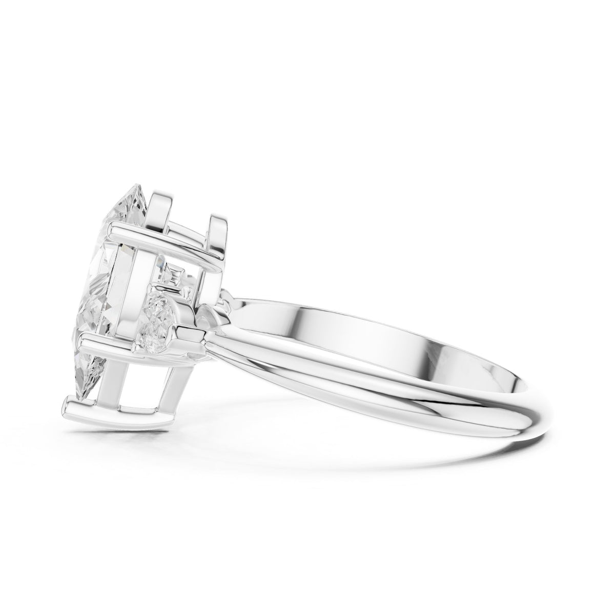 Pear Three Stone Lab Grown Diamond Engagement Ring