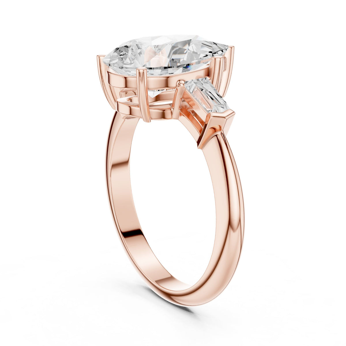 Pear Three Stone Lab Grown Diamond Engagement Ring
