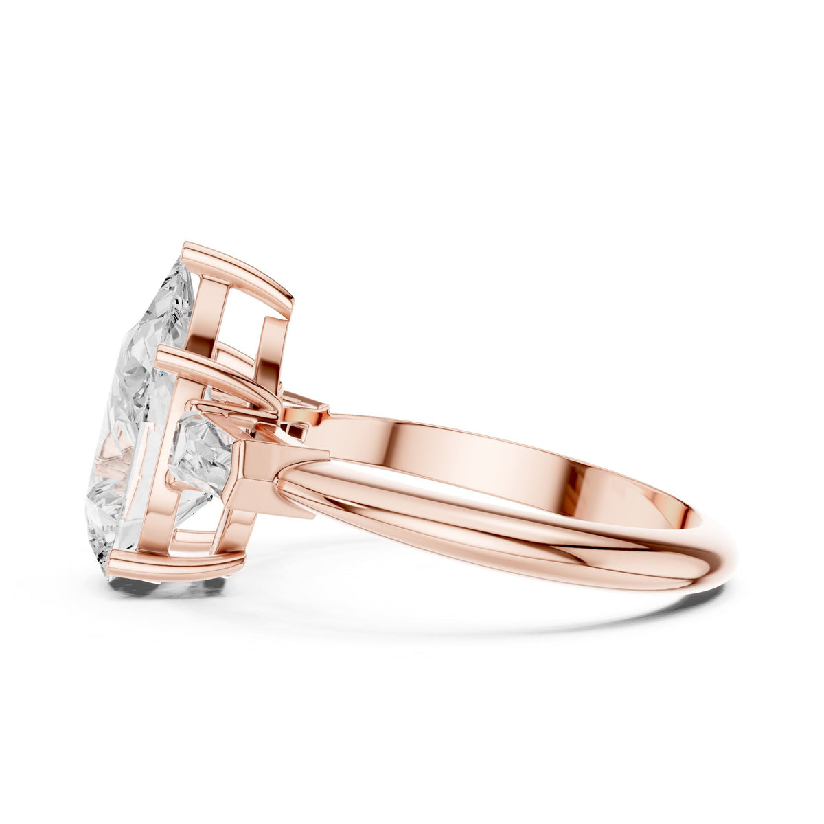 Pear Three Stone Lab Grown Diamond Engagement Ring