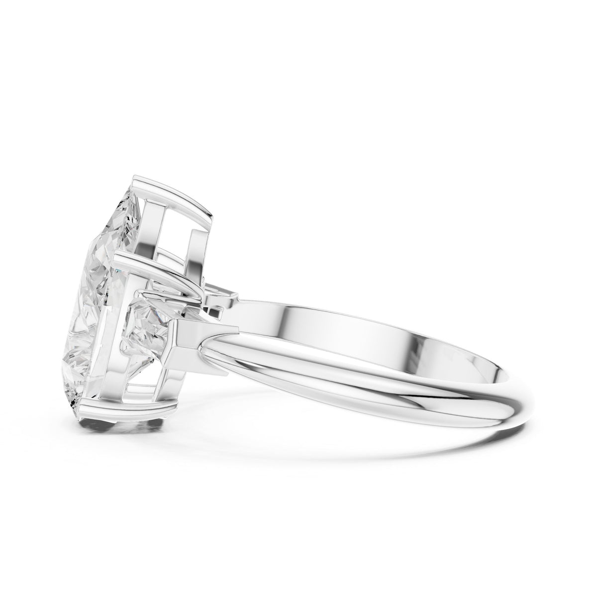 Pear Three Stone Lab Grown Diamond Engagement Ring