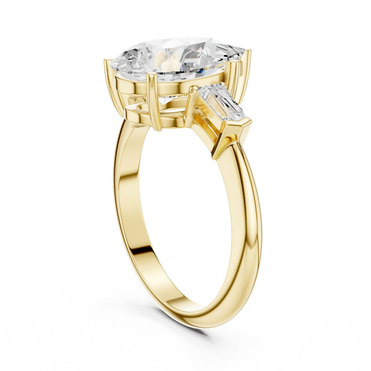 Pear Three Stone Lab Grown Diamond Engagement Ring