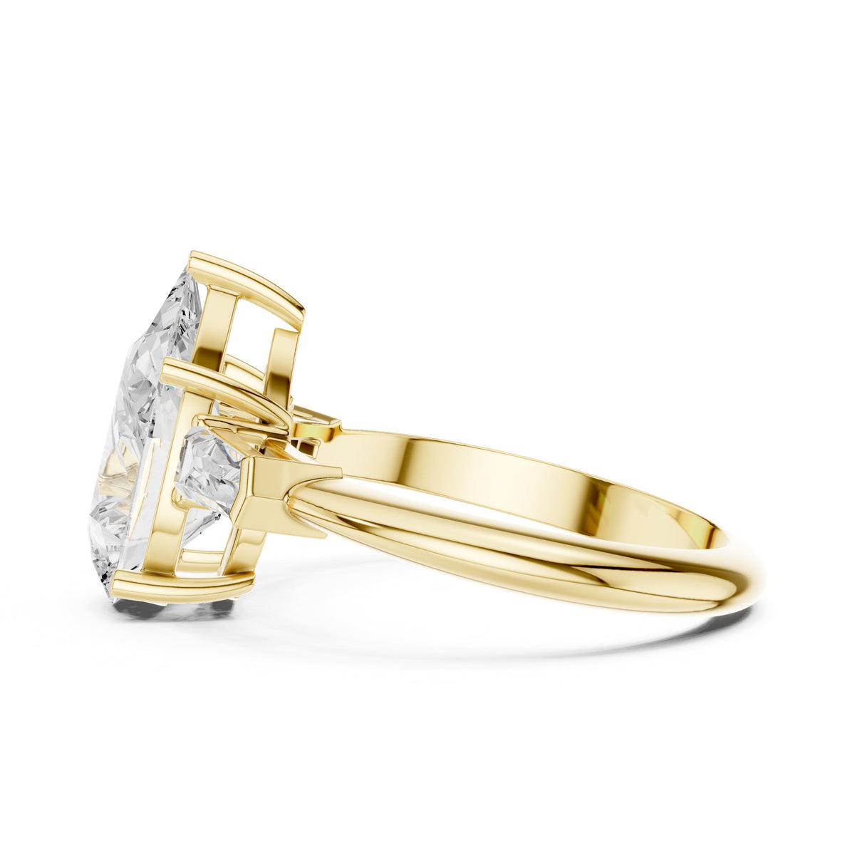 Pear Three Stone Lab Grown Diamond Engagement Ring