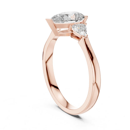 Pear Three Stone Lab Grown Diamond Engagement Ring