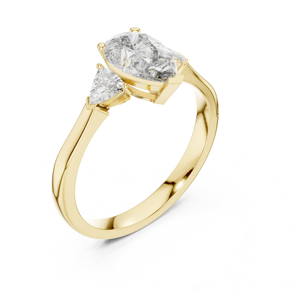 Pear Three Stone Lab Grown Diamond Engagement Ring