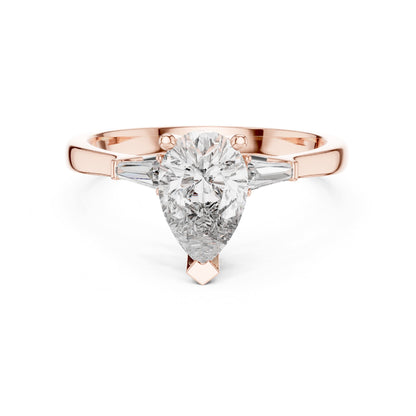 Pear Three Stone Lab Grown Diamond Engagement Ring