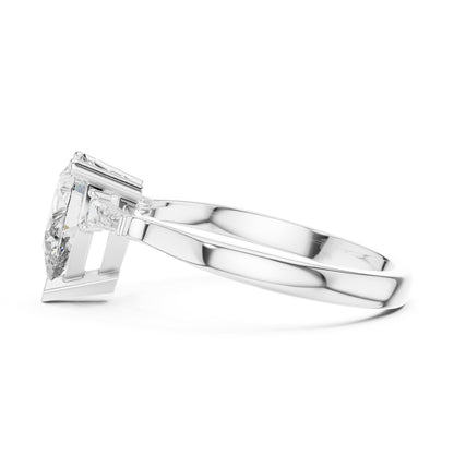 Pear Three Stone Lab Grown Diamond Engagement Ring