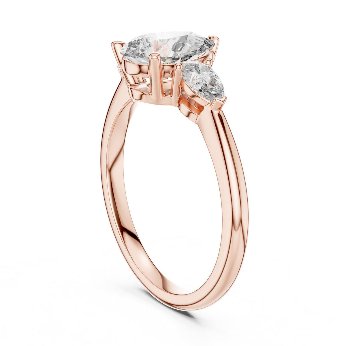 Pear Three Stone Lab Grown Diamond Engagement Ring