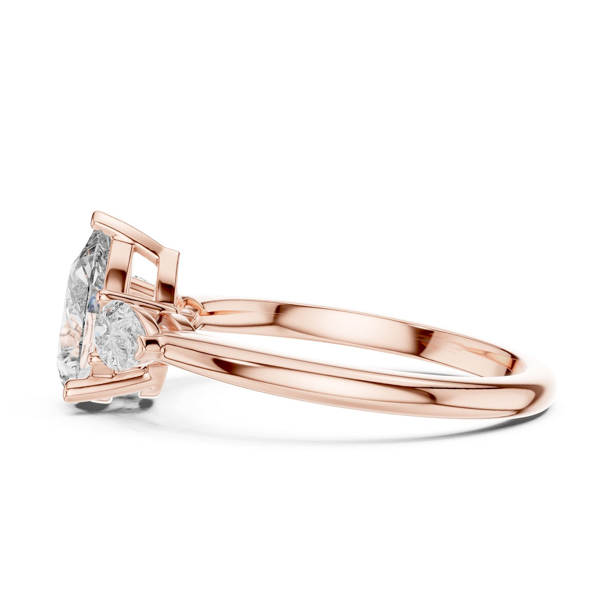 Pear Three Stone Lab Grown Diamond Engagement Ring