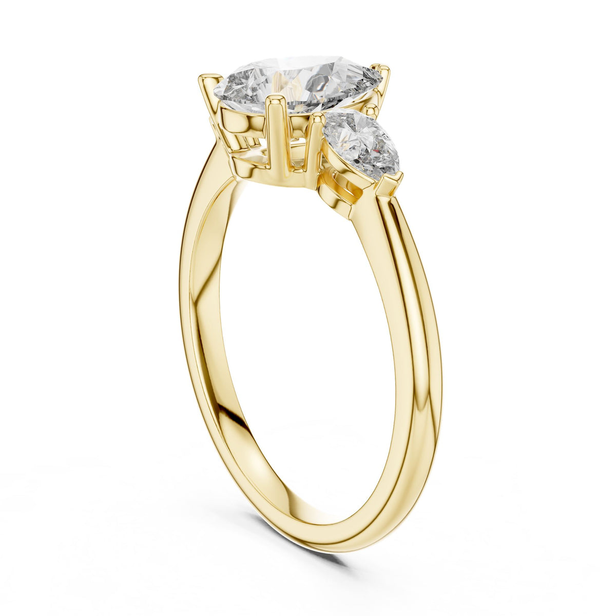 Pear Three Stone Lab Grown Diamond Engagement Ring