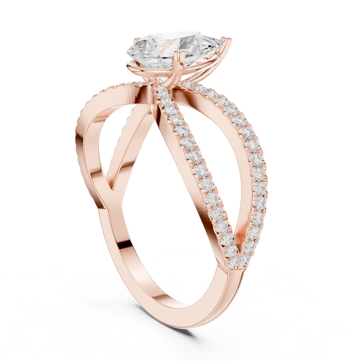 Pear Twist Lab Grown Diamond Engagement Ring