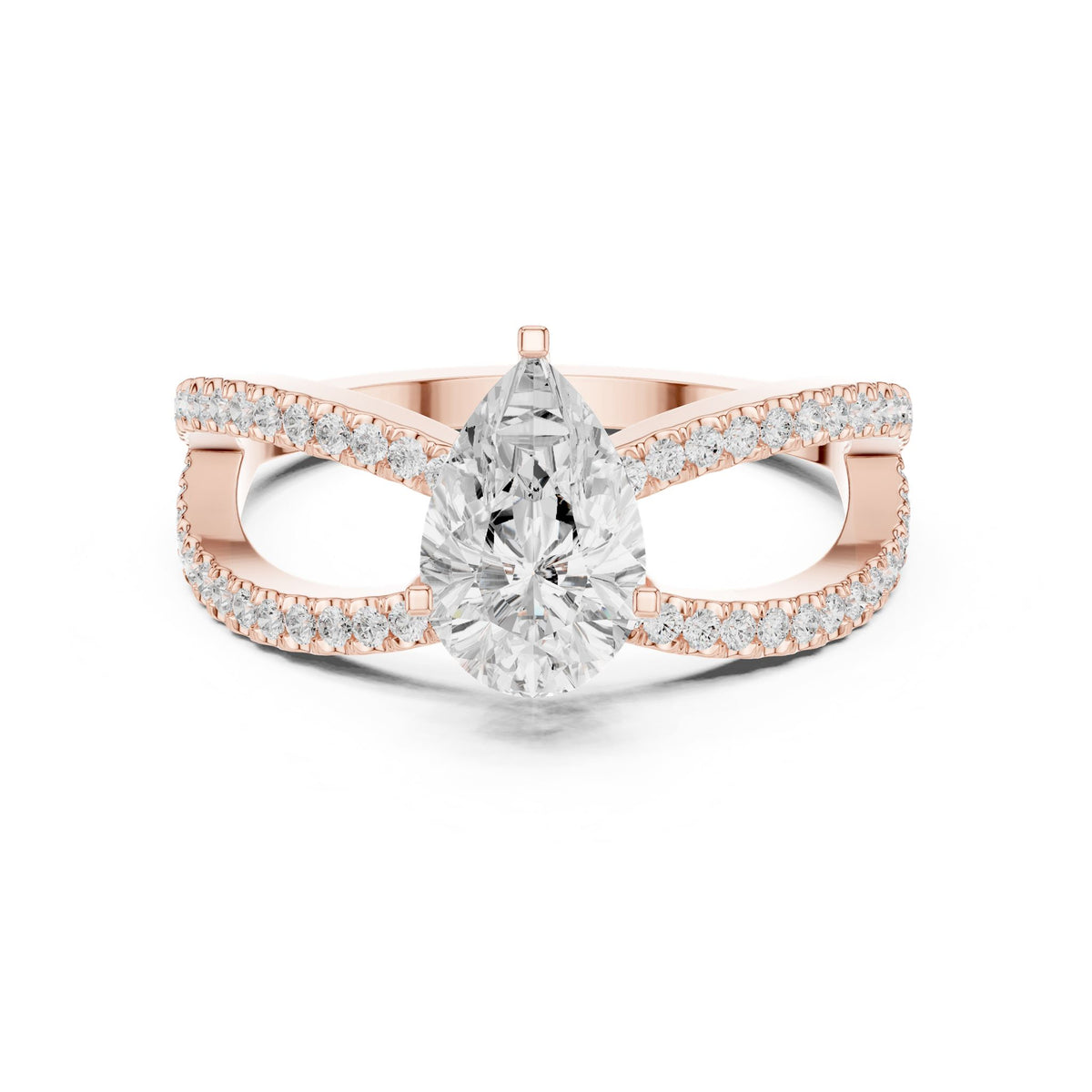 Pear Twist Lab Grown Diamond Engagement Ring