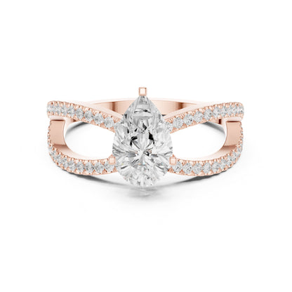 Pear Twist Lab Grown Diamond Engagement Ring