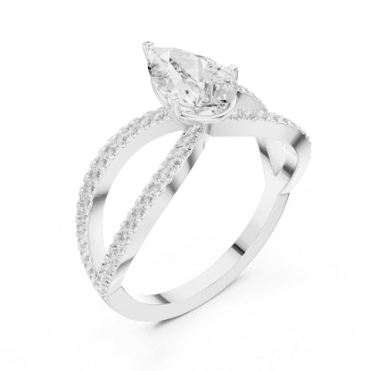 Pear Twist Lab Grown Diamond Engagement Ring