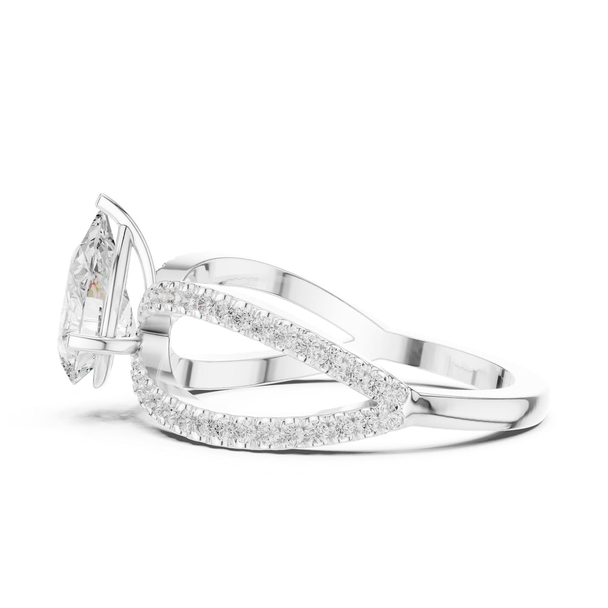Pear Twist Lab Grown Diamond Engagement Ring
