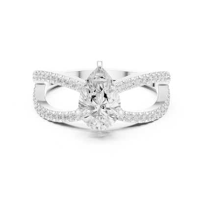 Pear Twist Lab Grown Diamond Engagement Ring