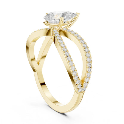 Pear Twist Lab Grown Diamond Engagement Ring