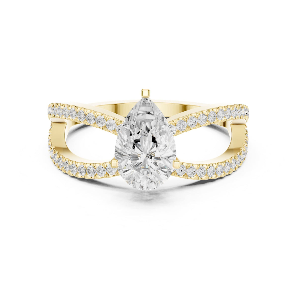 Pear Twist Lab Grown Diamond Engagement Ring