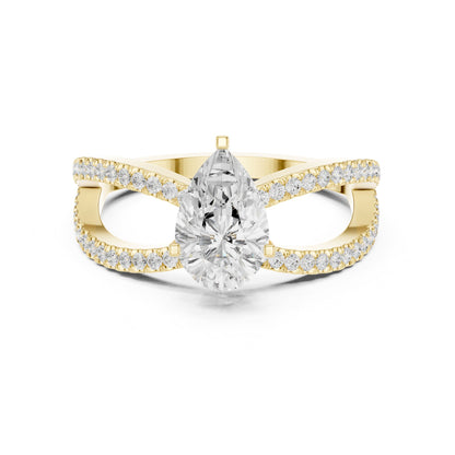Pear Twist Lab Grown Diamond Engagement Ring