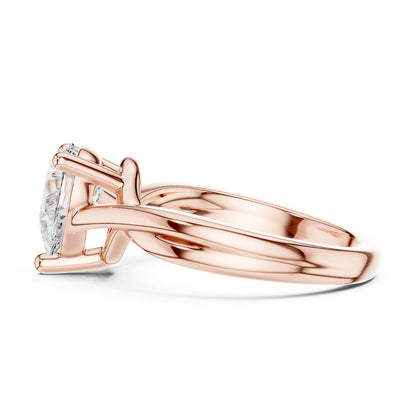 Pear Twist Lab Grown Diamond Engagement Ring