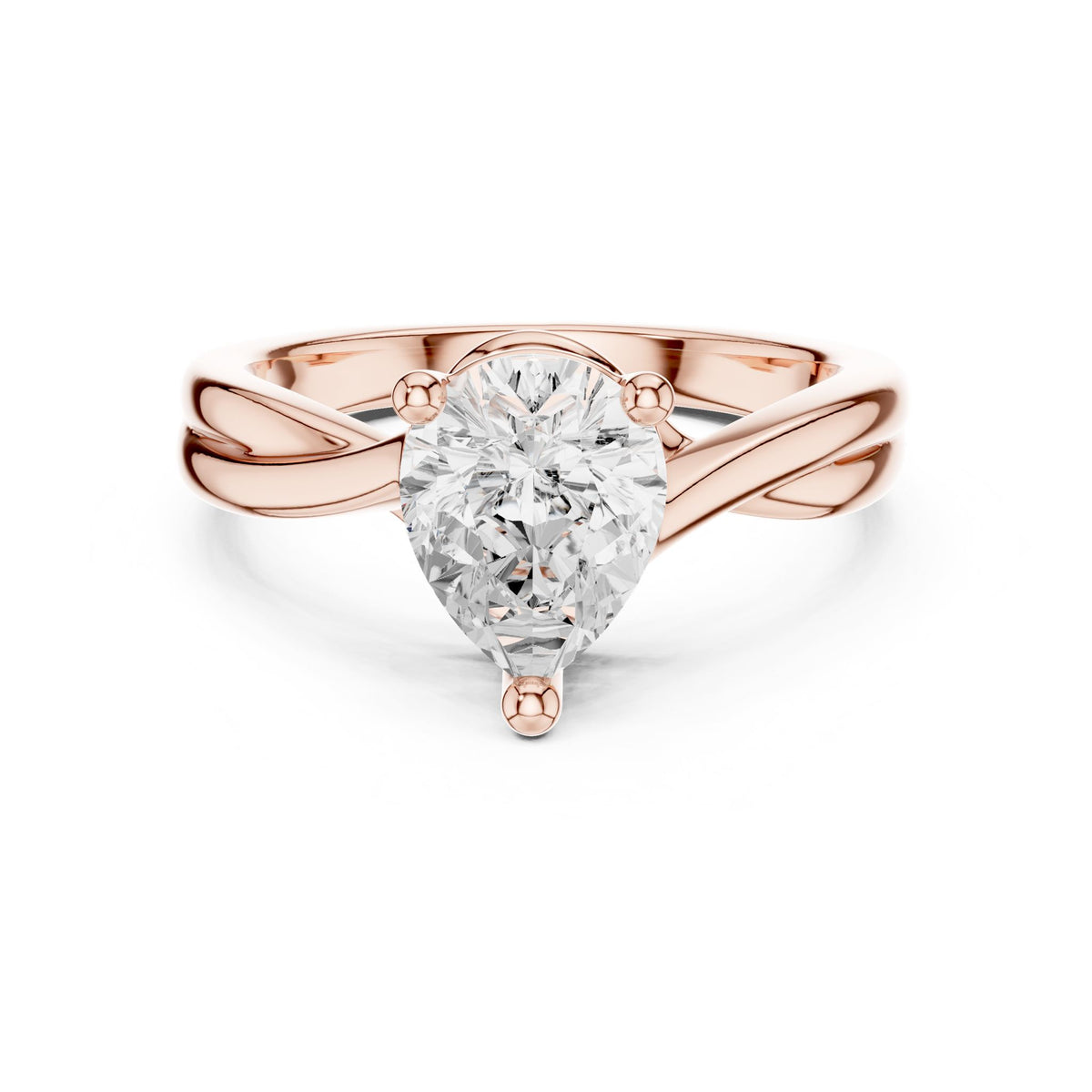 Pear Twist Lab Grown Diamond Engagement Ring
