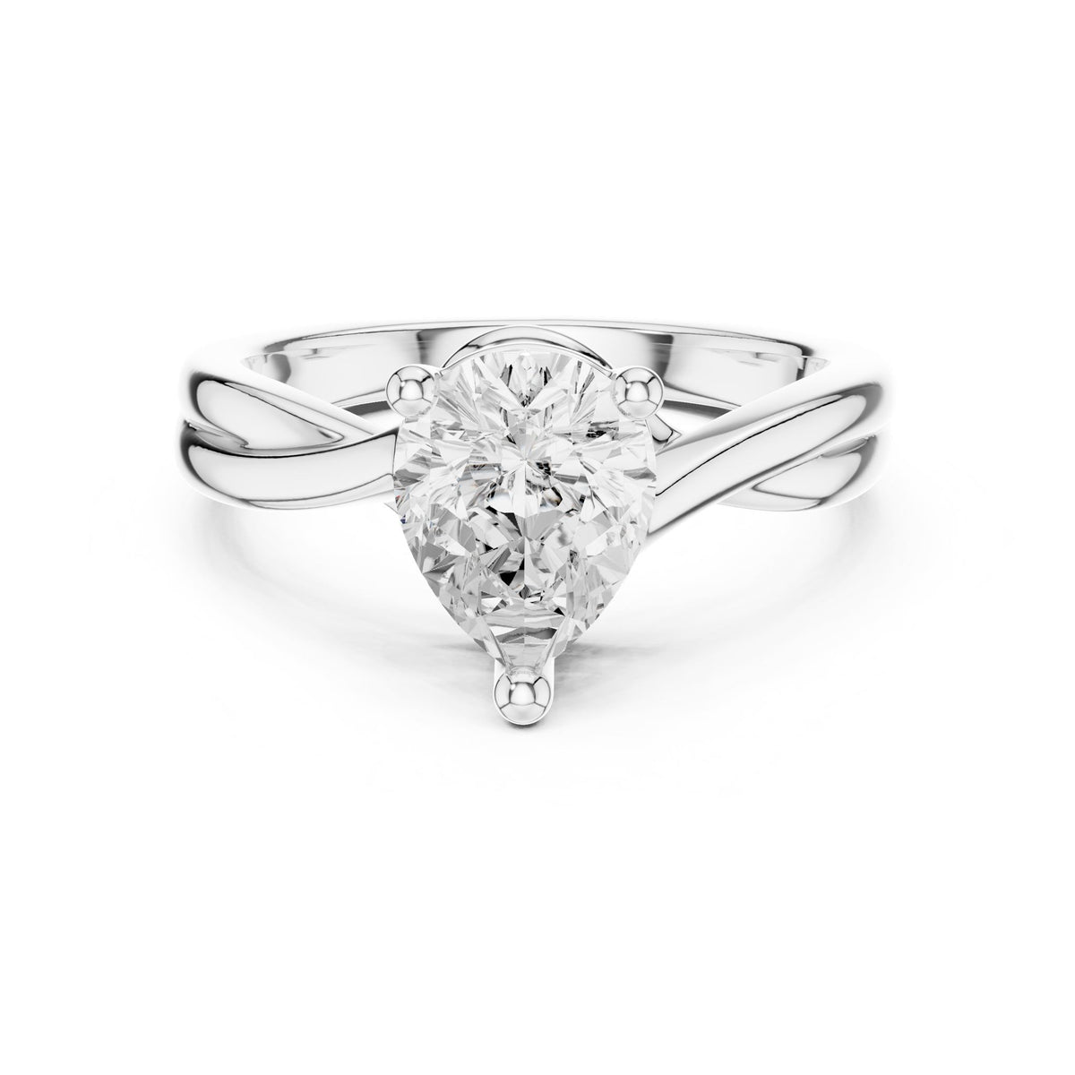 Pear Twist Lab Grown Diamond Engagement Ring