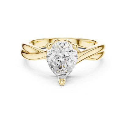 Pear Twist Lab Grown Diamond Engagement Ring