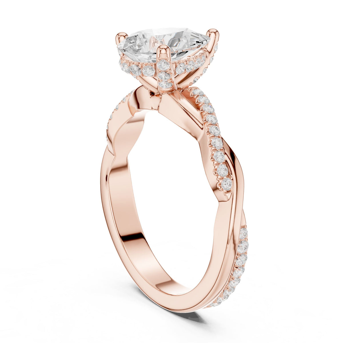 Pear Twist Lab Grown Diamond Engagement Ring
