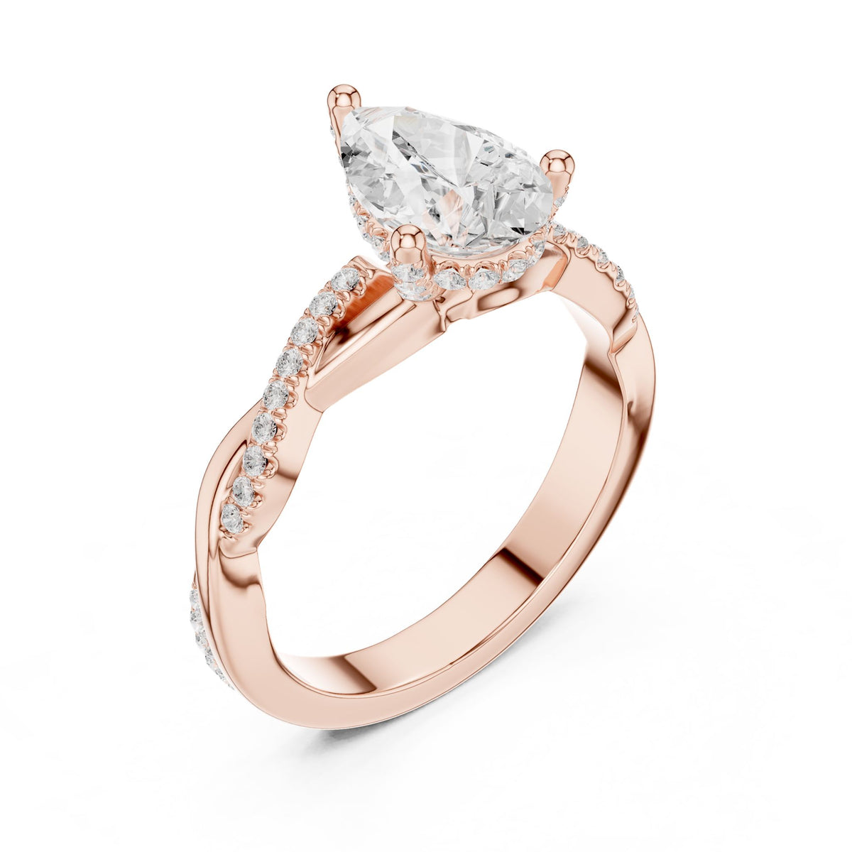 Pear Twist Lab Grown Diamond Engagement Ring