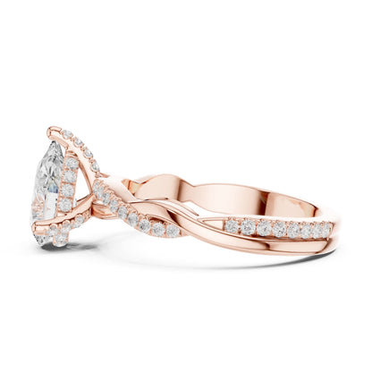 Pear Twist Lab Grown Diamond Engagement Ring